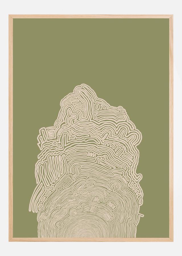 Line Drawing Green Abstract Plagát