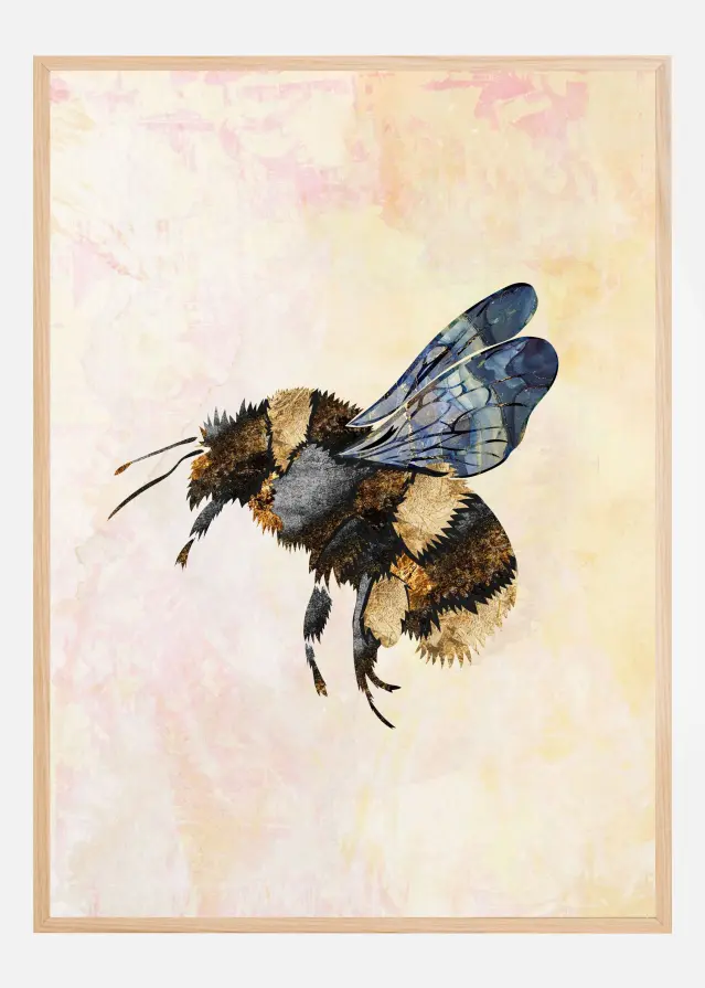 Grunge Watercolour Bee Plagát