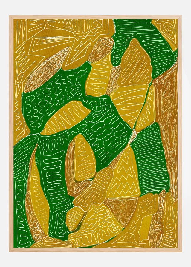 Gold and green abstract Plagát