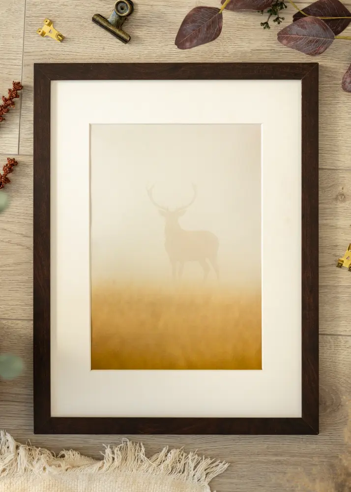 Rám BGA Classic Orech 50x75 cm - Pasparty Biela 40x65 cm