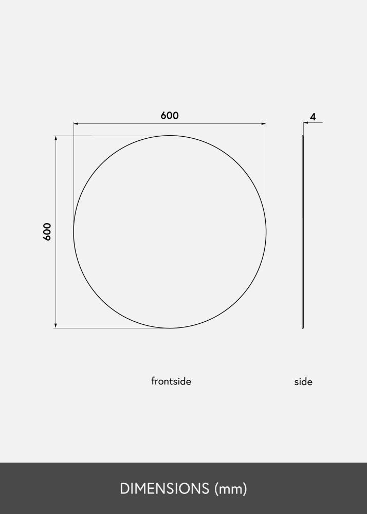 KAILA Okrúhly Zrkadlo Deluxe 60 cm Ø