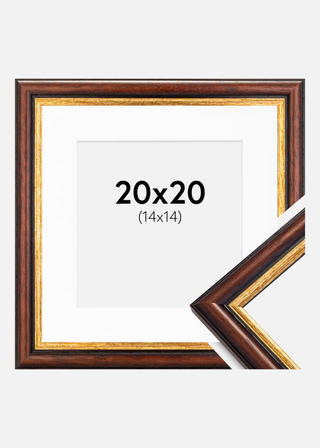 Rám Siljan Hnedá 20x20 cm - Pasparta Biela 15x15 cm