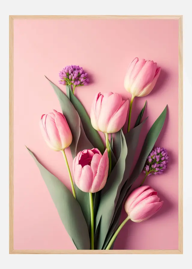 Pink Tulips Plagát