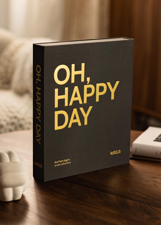 KAILA OH HAPPY DAY Black - Coffee Table Photo Album (60 Cierna Strany)