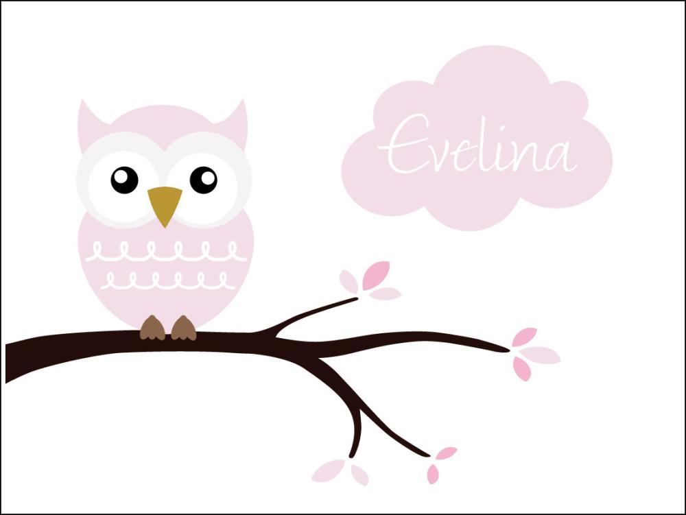 Owl Name Plagát Pink