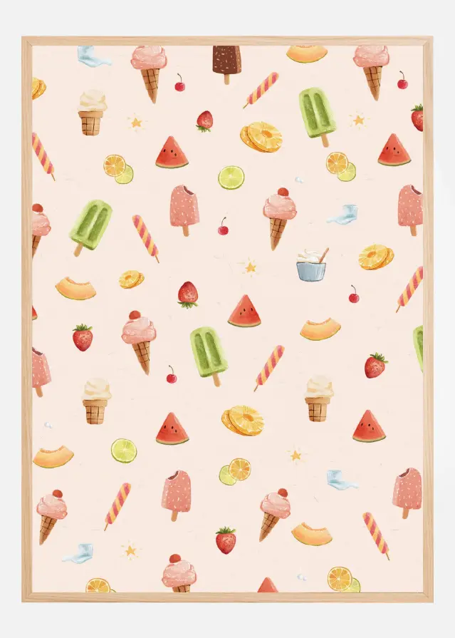 Sweet Ice Cream Pattern Poster