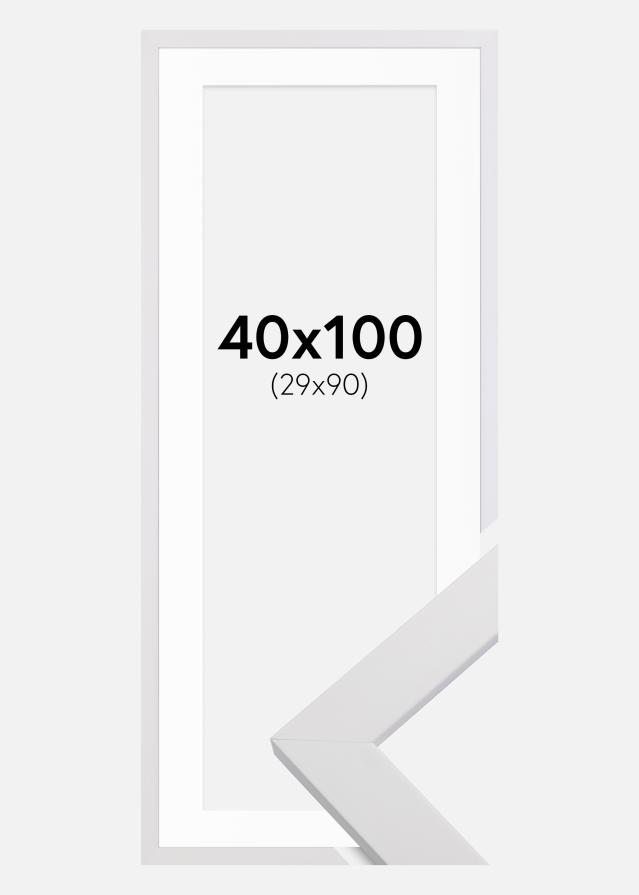 Rám White Wood 40x100 cm - Pasparta Biela 30x91 cm