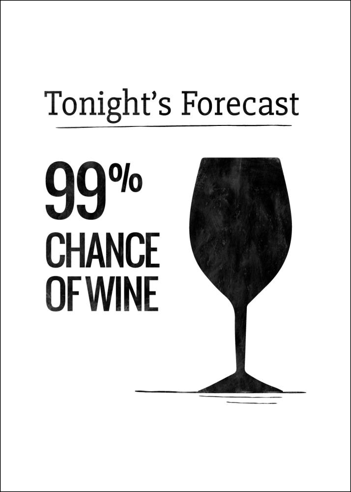 Tonights Forecast 99% Chance of Wine Plagát