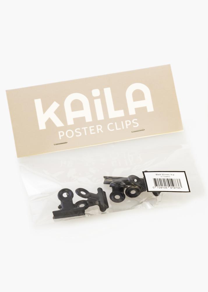 KAILA Plagát Clip Black 20 mm - 4 ks