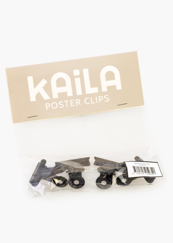 KAILA Plagát Clip Black 30 mm - 4 ks