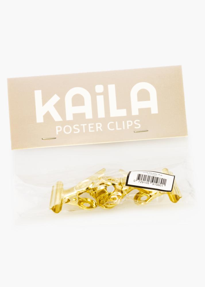 KAILA Plagát Clip Gold 30 mm - 4 ks