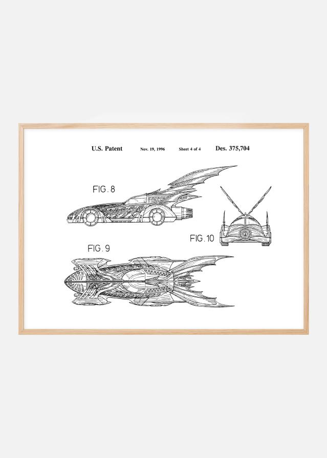 Motív patentov - Batman - Batmobile 1996 IIII Plagát