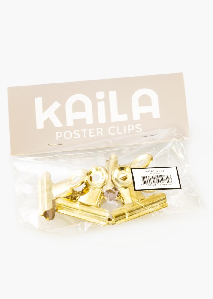 KAILA Plagát Clip Gold 40 mm - 4 ks