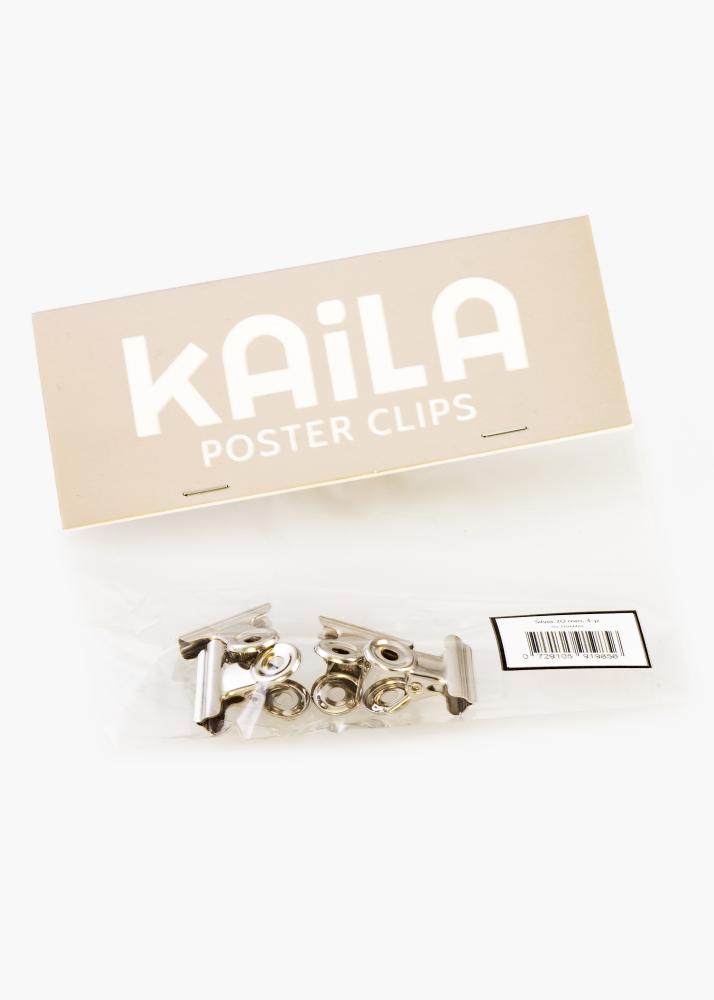 KAILA Plagát Clip Strieborná 20 mm - 4 ks