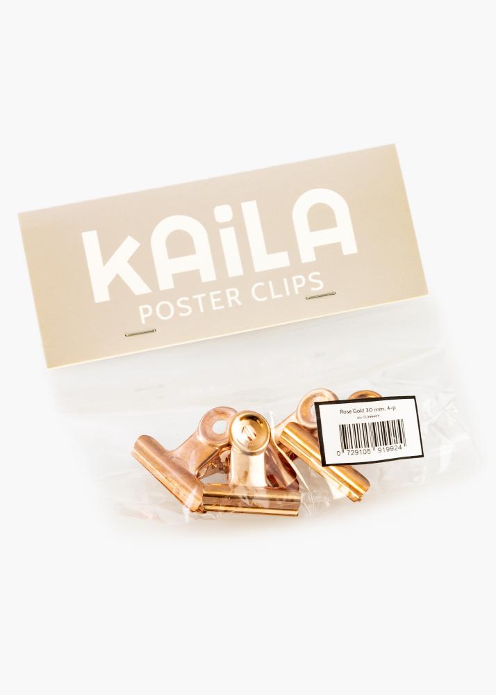 KAILA Plagát Clip Rose Gold 30 mm - 4 ks