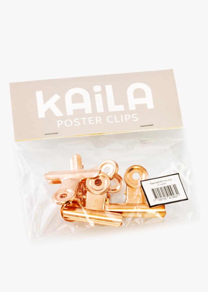 KAILA Plagát Clip Rose Gold 40 mm - 4 ks