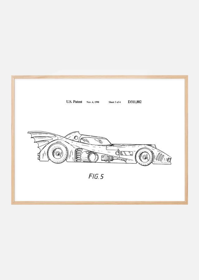 Motív patentov - Batman - Batmobile 1990 III Plagát