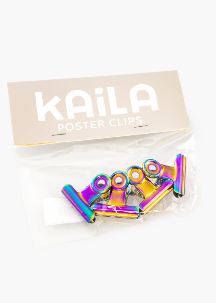 KAILA Plagát Clip Rainbow 30 mm - 4 ks