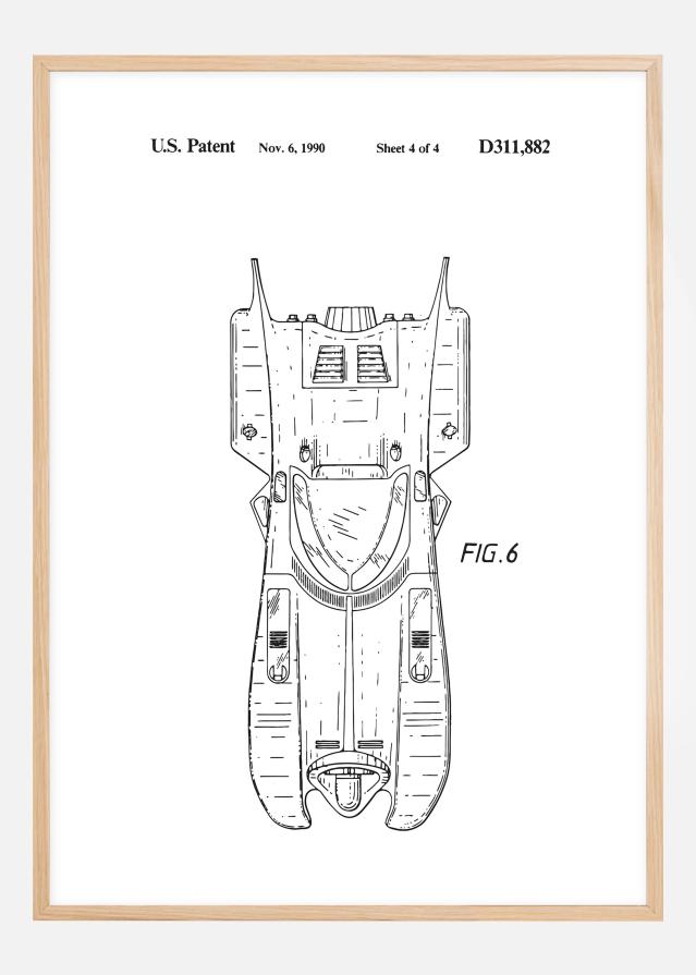 Motív patentov - Batman - Batmobile 1990 IIII Plagát