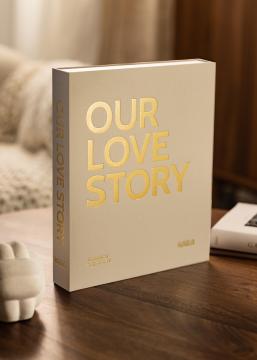 KAILA OUR LOVE STORY Creme - Coffee Table Photo Album (60 Cierna Sidor)