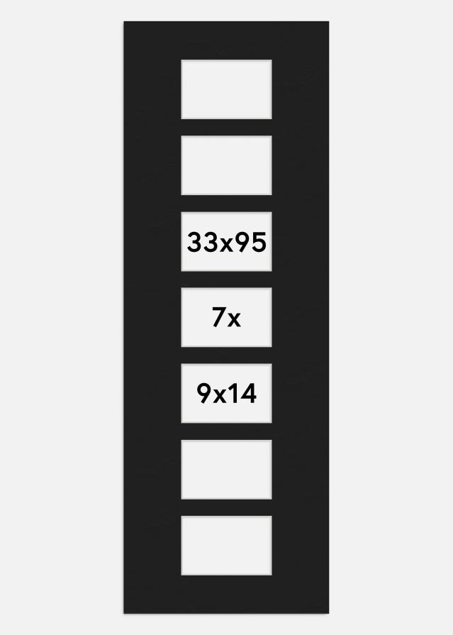 Pasparta Cierna 33x95 cm - Koláž 7 Obrazy (9x14 cm)
