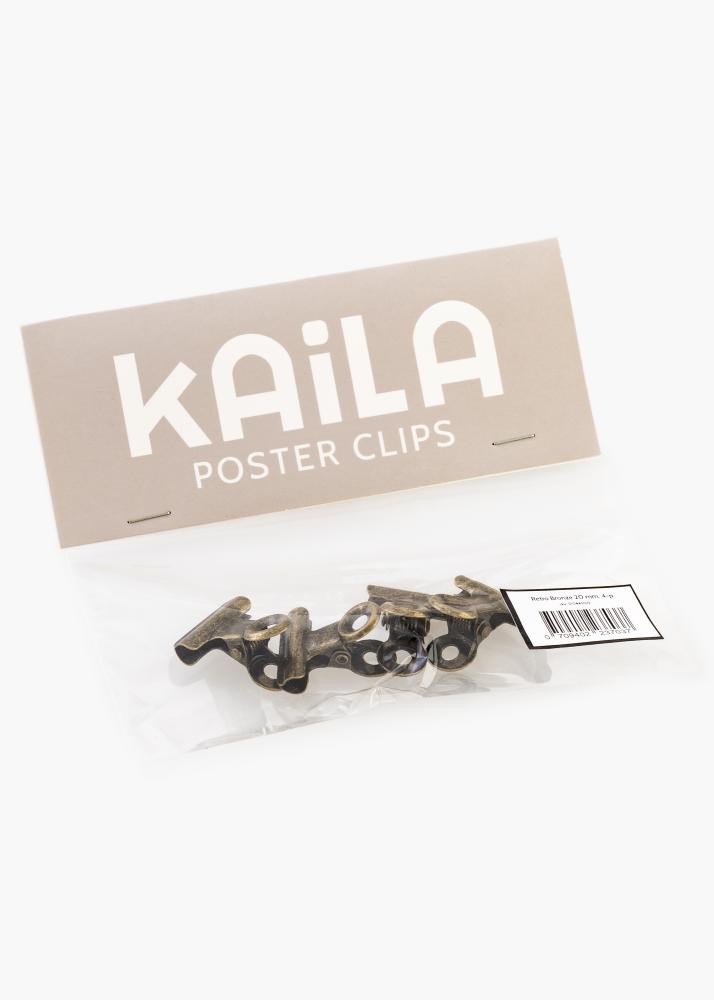 KAILA Plagát Clip Retro Bronze 20 mm - 4 ks