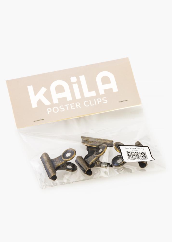 KAILA Plagát Clip Retro Bronze 30 mm - 4 ks