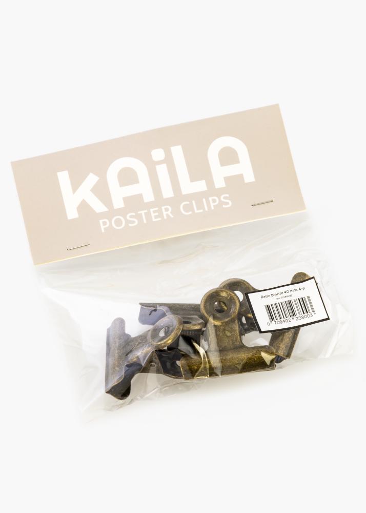 KAILA Plagát Clip Retro Bronze 40 mm - 4 ks