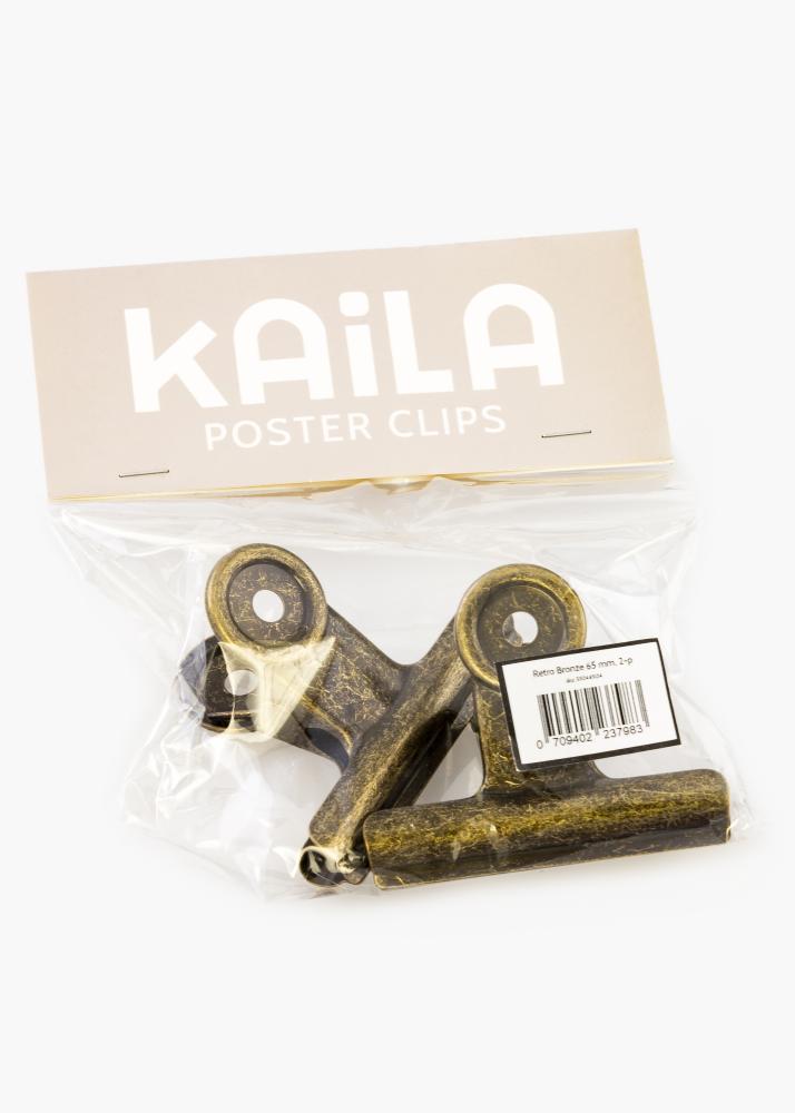 KAILA Plagát Clip Retro Bronze 65 mm - 2 ks