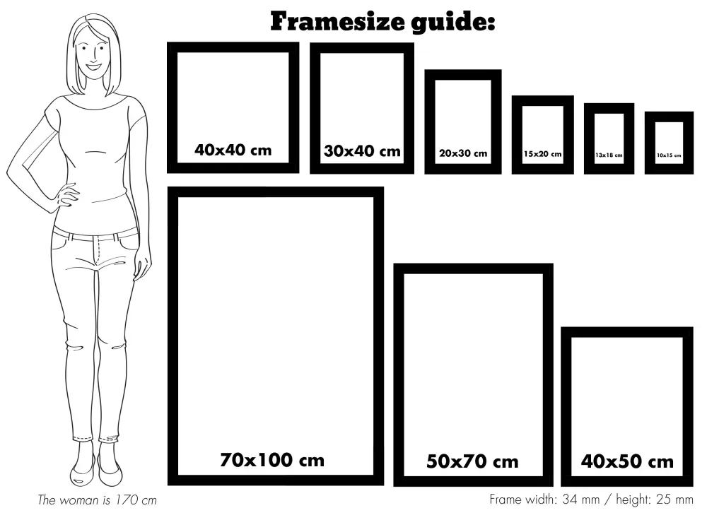 Rám Öjaren Biela 70x100 cm - Pasparta Cierna 62x85 cm