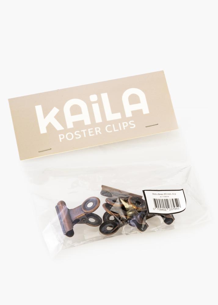 KAILA Plagát Clip Retro Brass 30 mm - 4 ks