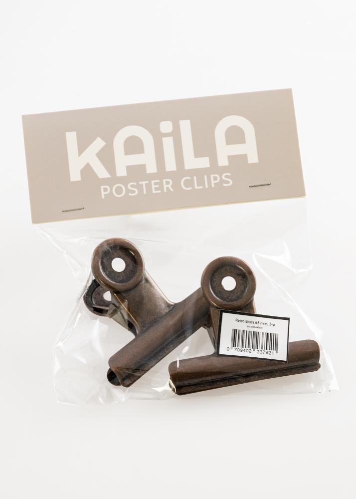 KAILA Plagát Clip Retro Brass 65 mm - 2 ks