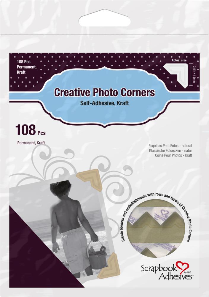 3L Creative Photo Corners Hnedá - 108 ks