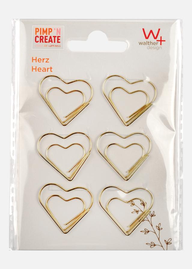 PAC Kov Paperclip Heart Zlatá