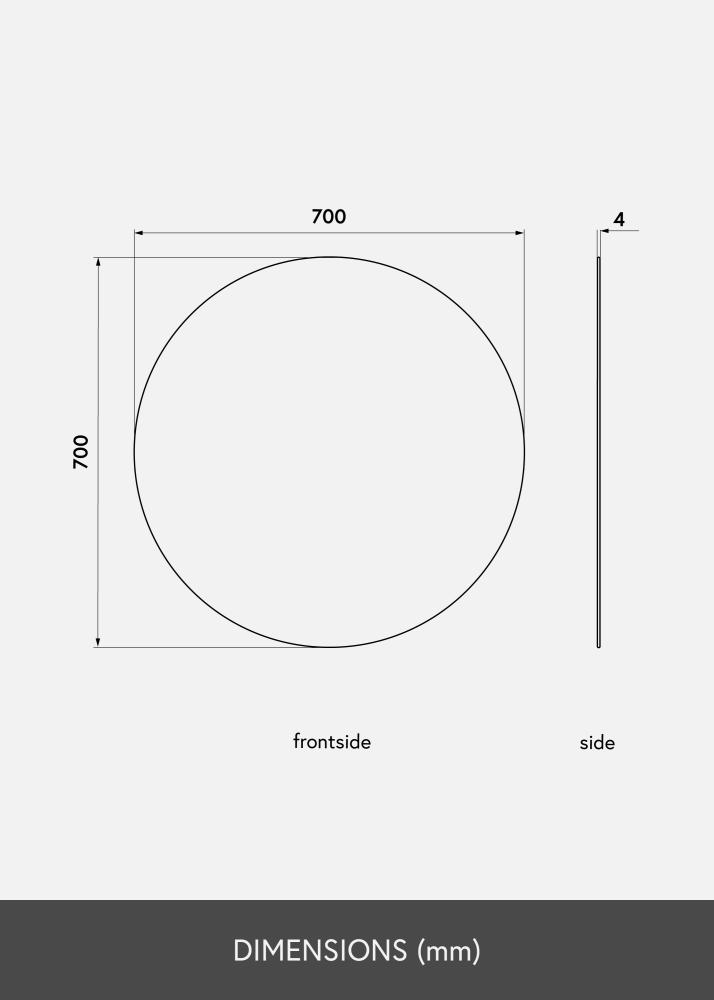 KAILA Okrúhly Zrkadlo 70 cm Ø