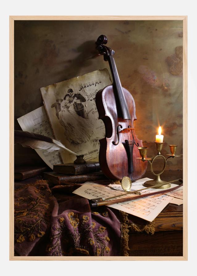 Still Life With Violin Plagát