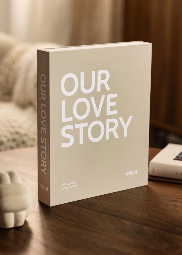 KAILA OUR LOVE STORY Grey - Coffee Table Photo Album (60 Cierna Sidor)