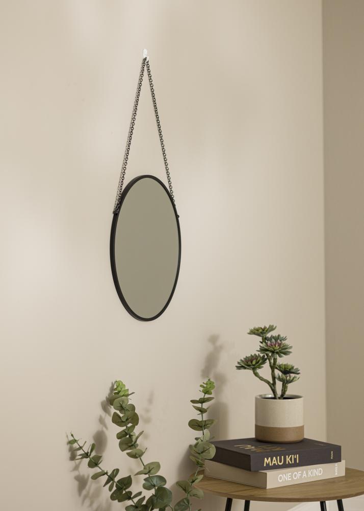 Okrúhly Zrkadlo Modern Cierna 40 cm Ø