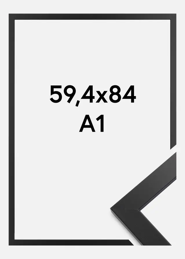Rám Black Wood Prémium Antireflexný 59,4x84 cm (A1)