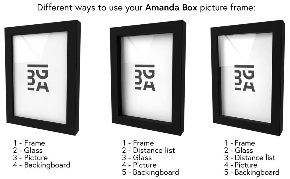 Rám Amanda Box Cierna 70x90 cm