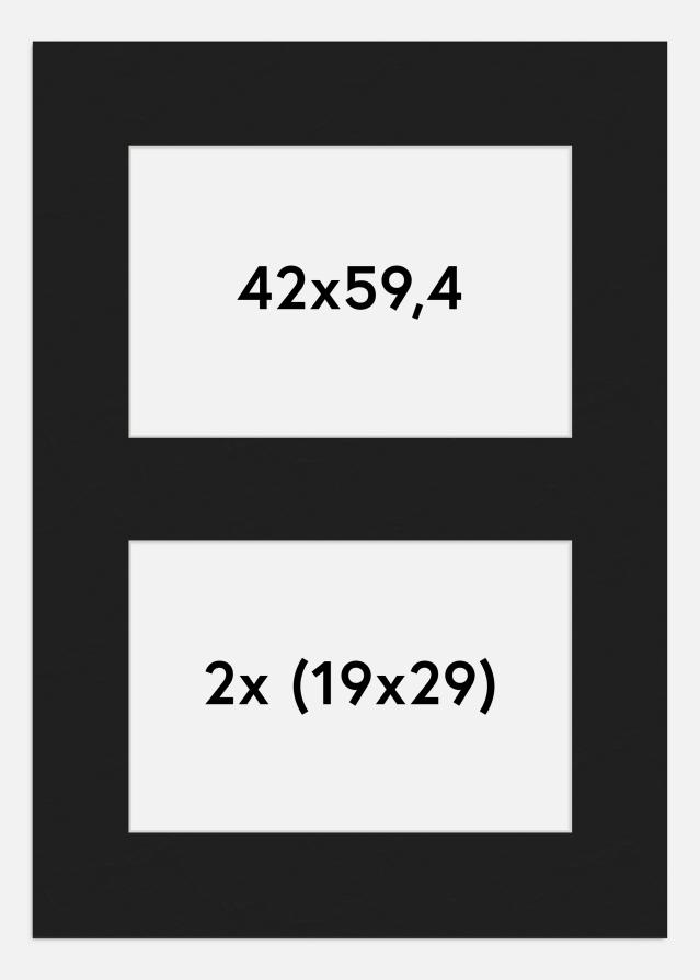 Pasparta Cierna 42x59,4 cm - Koláž 2 Obrazy (19x29 cm)
