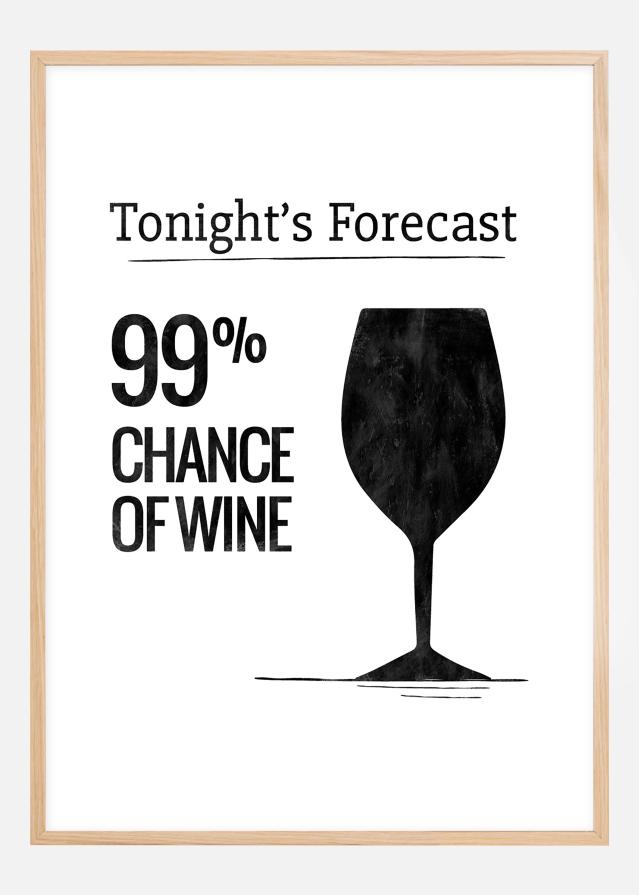 Tonights Forecast 99% Chance of Wine Plagát