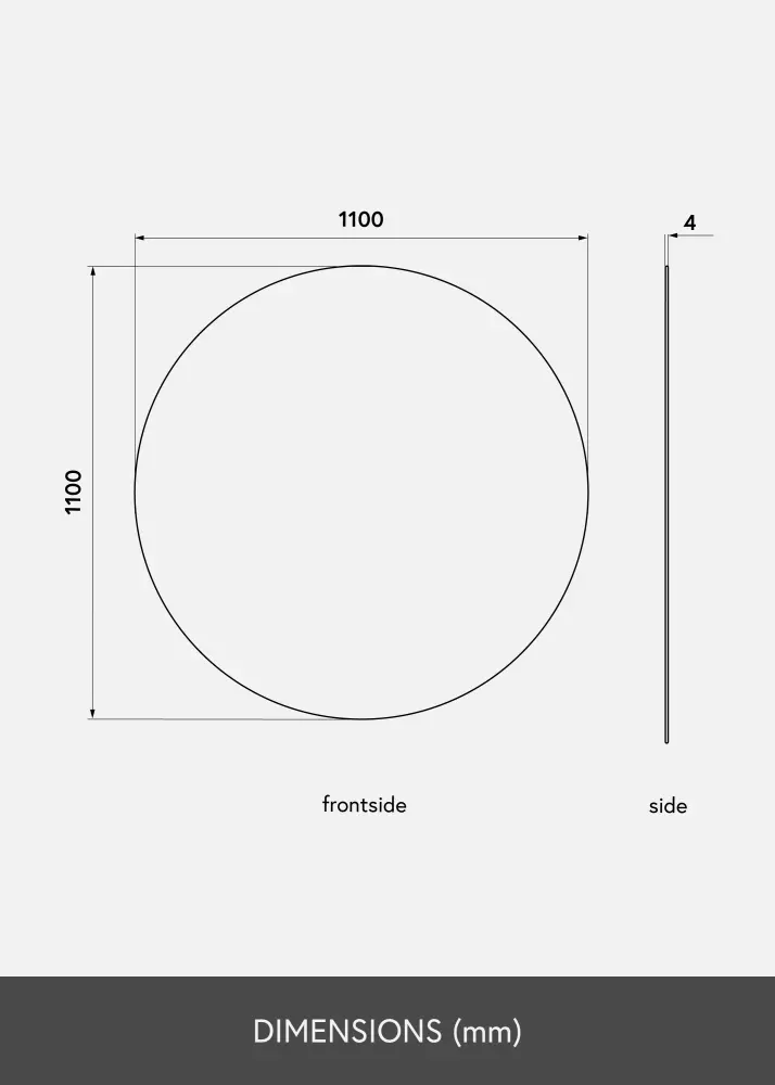 KAILA Okrúhly Zrkadlo Deluxe 110 cm Ø