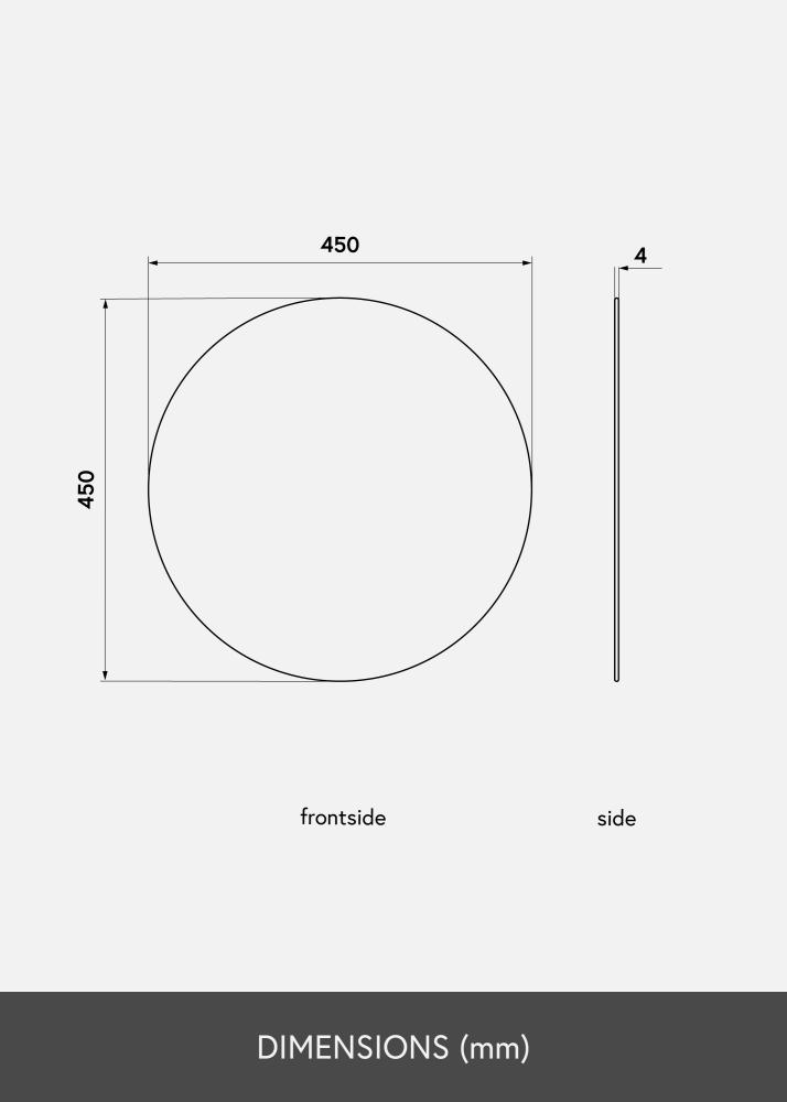 KAILA Okrúhly Zrkadlo 45 cm Ø