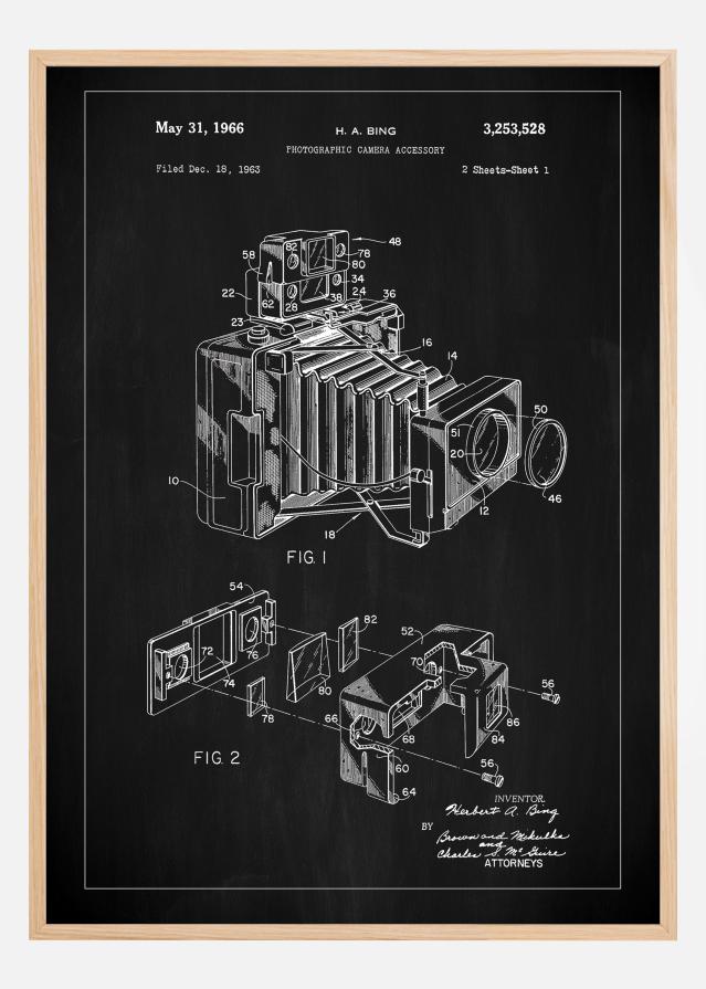 Patent Print - Photographic Camera - Black Plagát