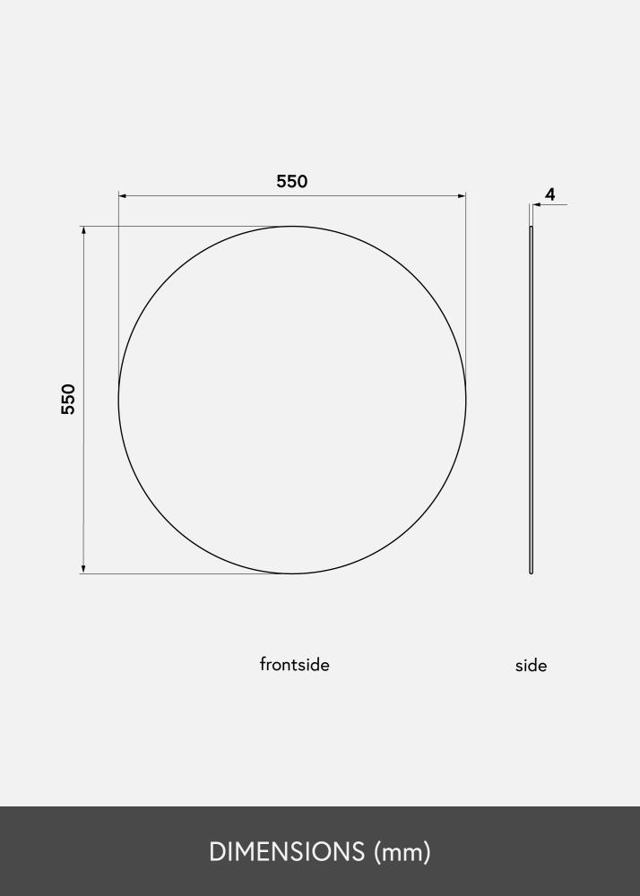 KAILA Okrúhly Zrkadlo 55 cm Ø