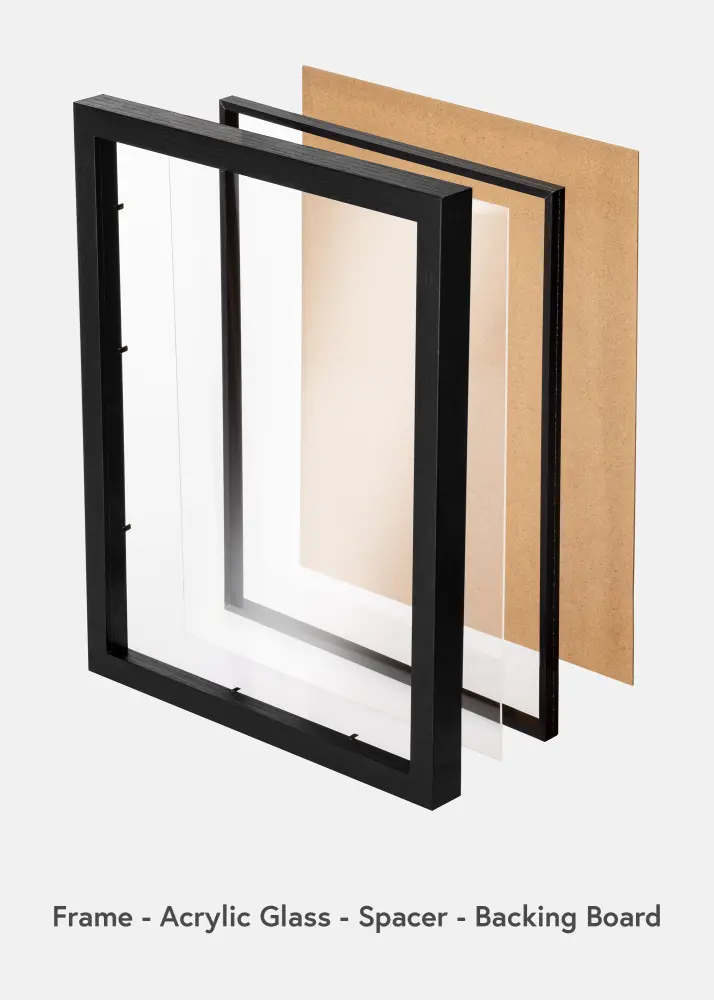BGA Box rám Akrylové sklo (Plexisklo) Cierna 50x100 cm