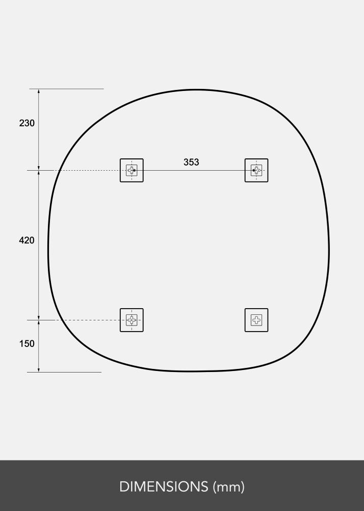 Zrkadlo Roundy 80x80 cm