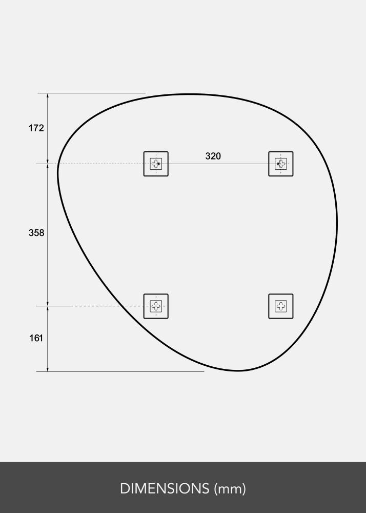 Zrkadlo Soft Triangle 70x70 cm