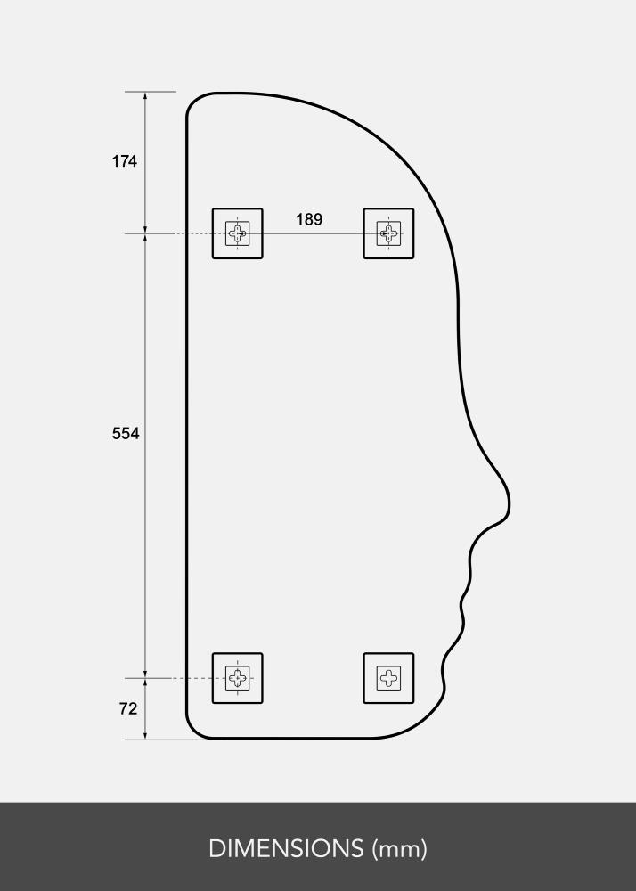 Zrkadlo Face 40x80 cm